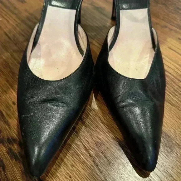 Givenchy Black Leather Stiletto Vintage Classic Spike Mary Jane Heels Size 41 - Picture 7 of 11